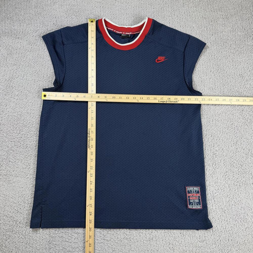 Nike Y2K Supreme Court Classic Rivals Basketball Jersey Sleeveless Mesh Navy XL - Picture 3 of 10